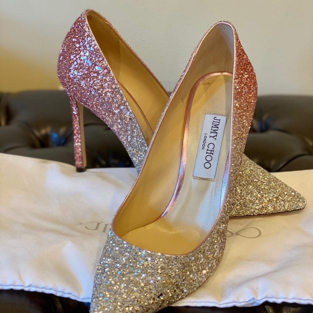JIMMY CHOO Romy 85 Glitter Ombre Pumps